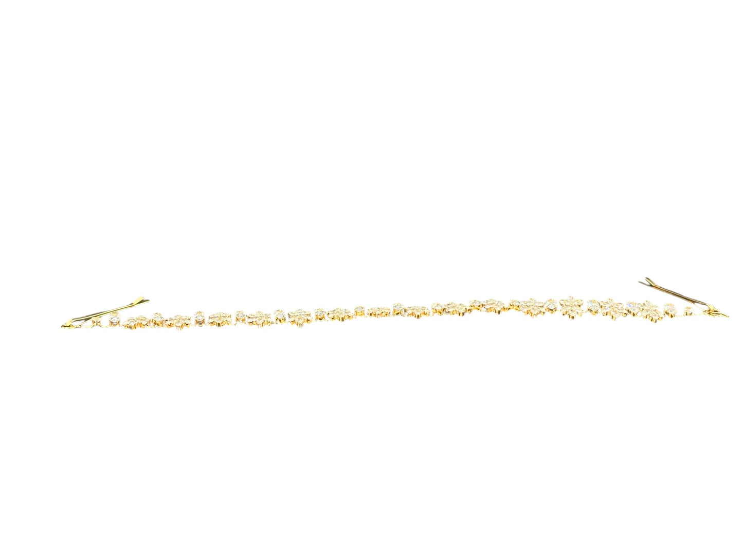 Crystal Blossom Branch Leaves Thin Tiara Hair Pin JC641 (1PC)