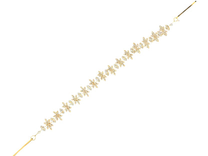 Crystal Blossom Branch Leaves Thin Tiara Hair Pin JC641 (1PC)