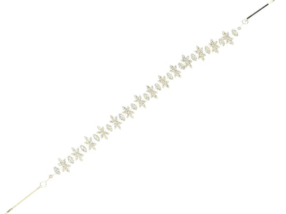 Crystal Blossom Branch Leaves Thin Tiara Hair Pin JC641 (1PC)