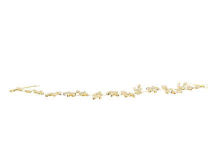 Crystal Blossom Branch Leaves Thin Tiara Hair Pin JC642 (1PC)
