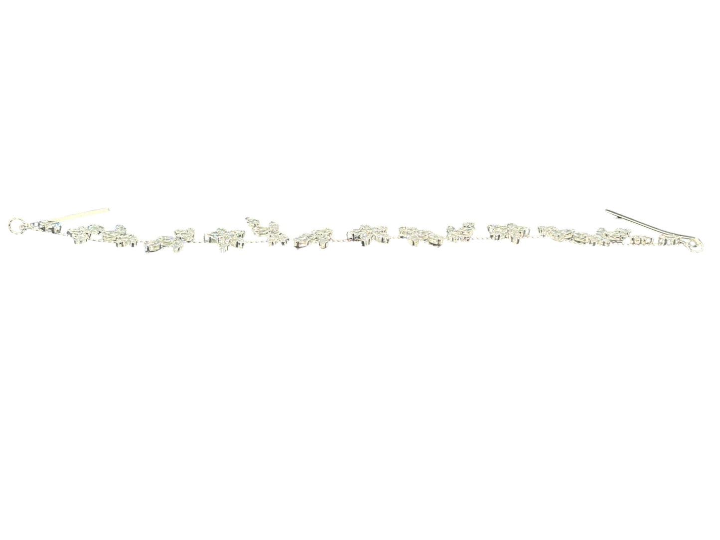 Crystal Blossom Branch Leaves Thin Tiara Hair Pin JC642 (1PC)