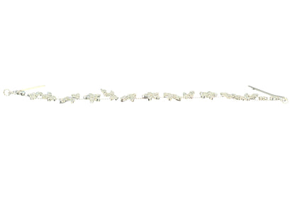 Crystal Blossom Branch Leaves Thin Tiara Hair Pin JC642 (1PC)