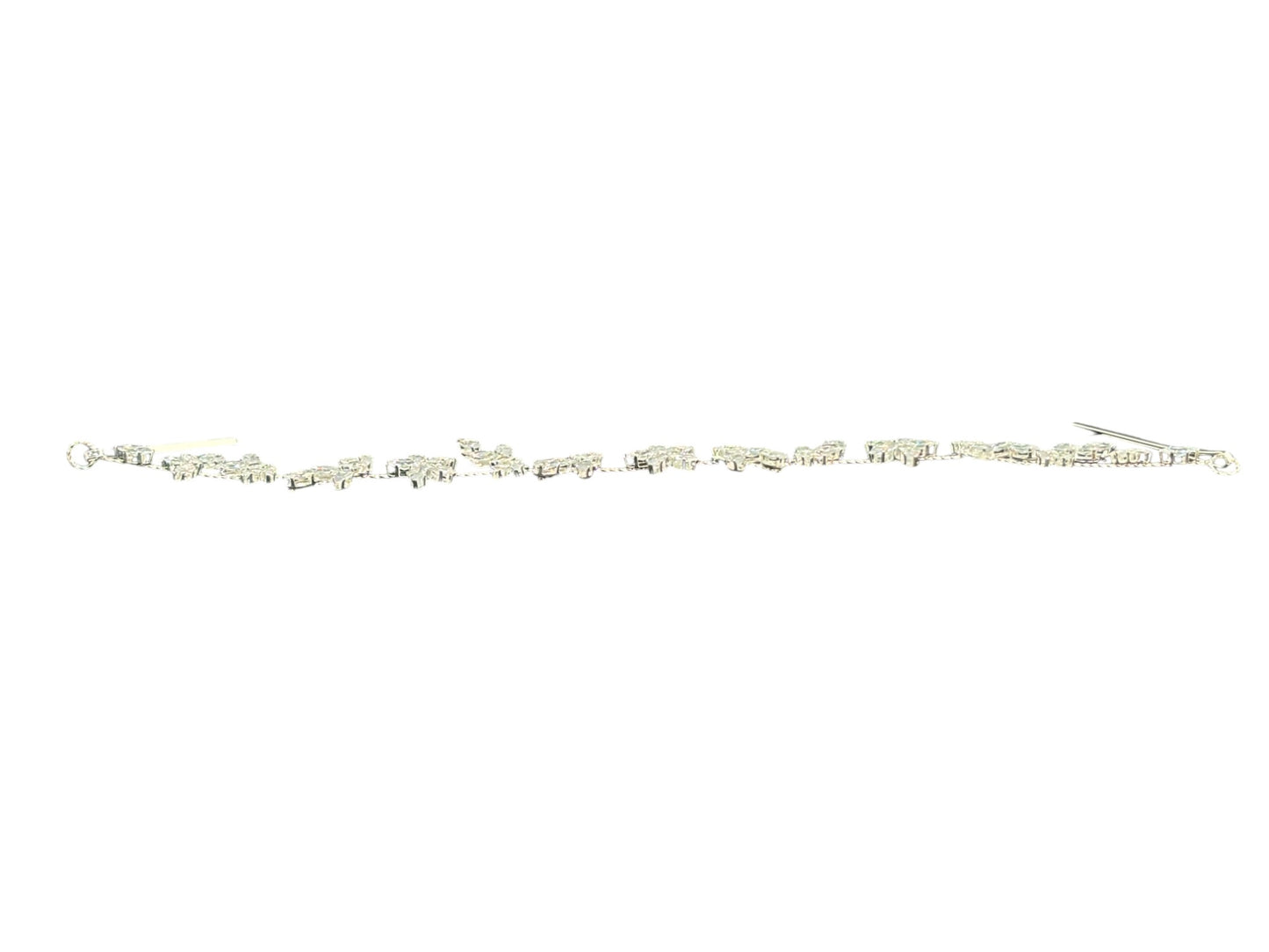 Crystal Blossom Branch Leaves Thin Tiara Hair Pin JC642 (1PC)