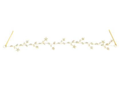 Crystal Blossom Branch Leaves Thin Tiara Hair Pin JC643 (1PC)