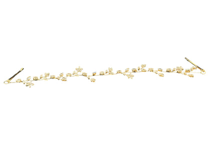 Crystal Blossom Branch Leaves Thin Tiara Hair Pin JC643 (1PC)