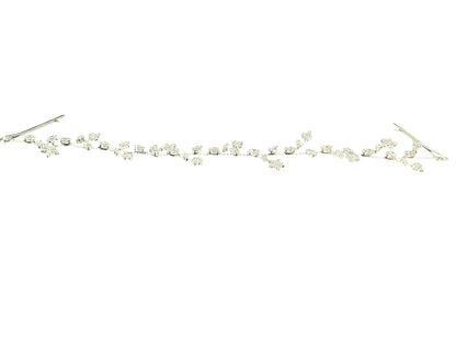 Crystal Blossom Branch Leaves Thin Tiara Hair Pin JC643 (1PC)