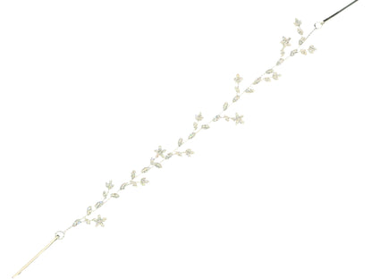 Crystal Blossom Branch Leaves Thin Tiara Hair Pin JC643 (1PC)