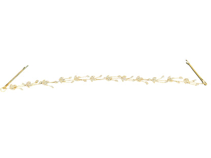Crystal Blossom Branch Leaves Thin Tiara Hair Pin JC644 (1PC)