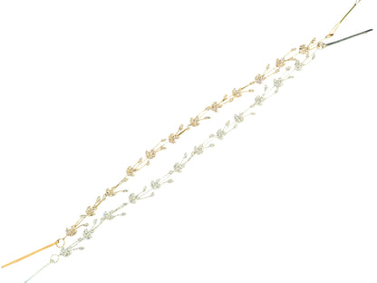 Crystal Blossom Branch Leaves Thin Tiara Hair Pin JC644 (1PC)