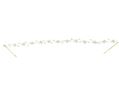 Crystal Blossom Branch Leaves Thin Tiara Hair Pin JC644 (1PC)