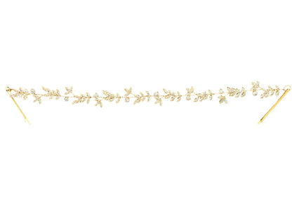 Crystal Blossom Branch Leaves Thin Tiara Hair Pin JC646 (1PC)