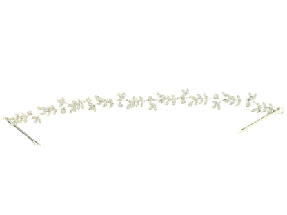 Crystal Blossom Branch Leaves Thin Tiara Hair Pin JC646 (1PC)
