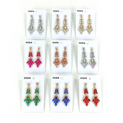 Oval Crystal Drop Bridal Earring JE7308 (1PAIR)