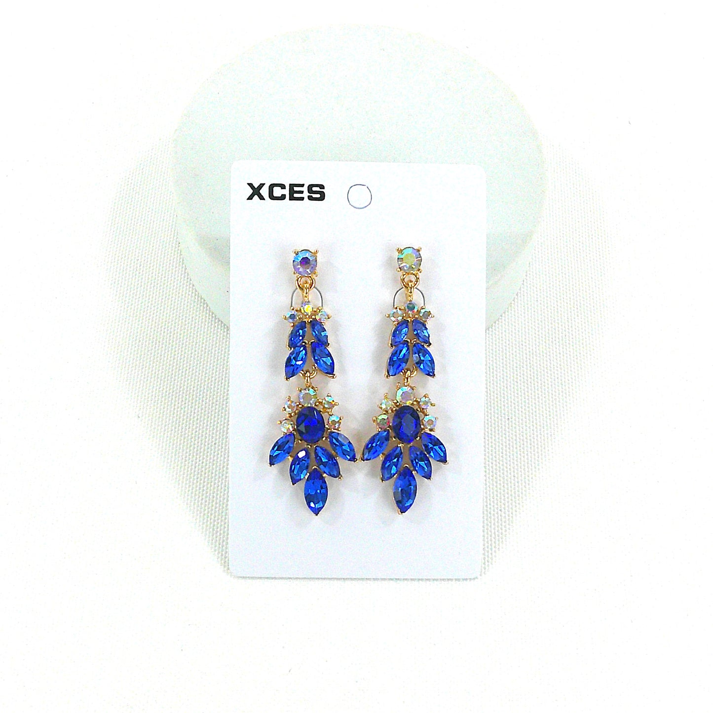 Oval Crystal Drop Bridal Earring JE7308 (1PAIR)