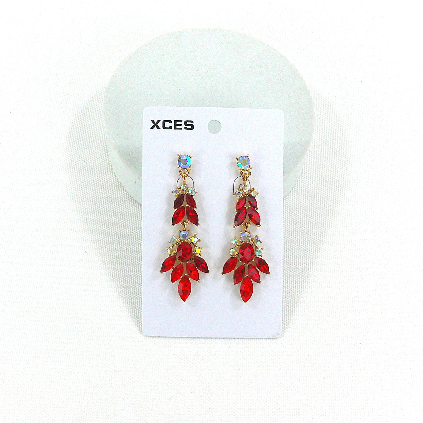 Oval Crystal Drop Bridal Earring JE7308 (1PAIR)