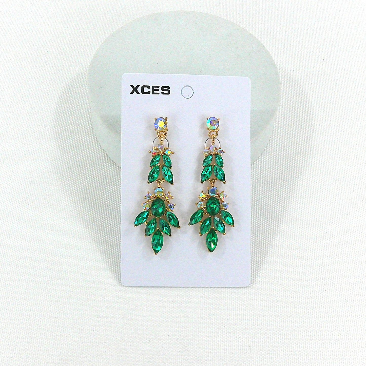 Oval Crystal Drop Bridal Earring JE7308 (1PAIR)