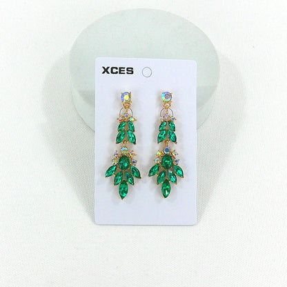 Oval Crystal Drop Bridal Earring JE7308 (1PAIR)