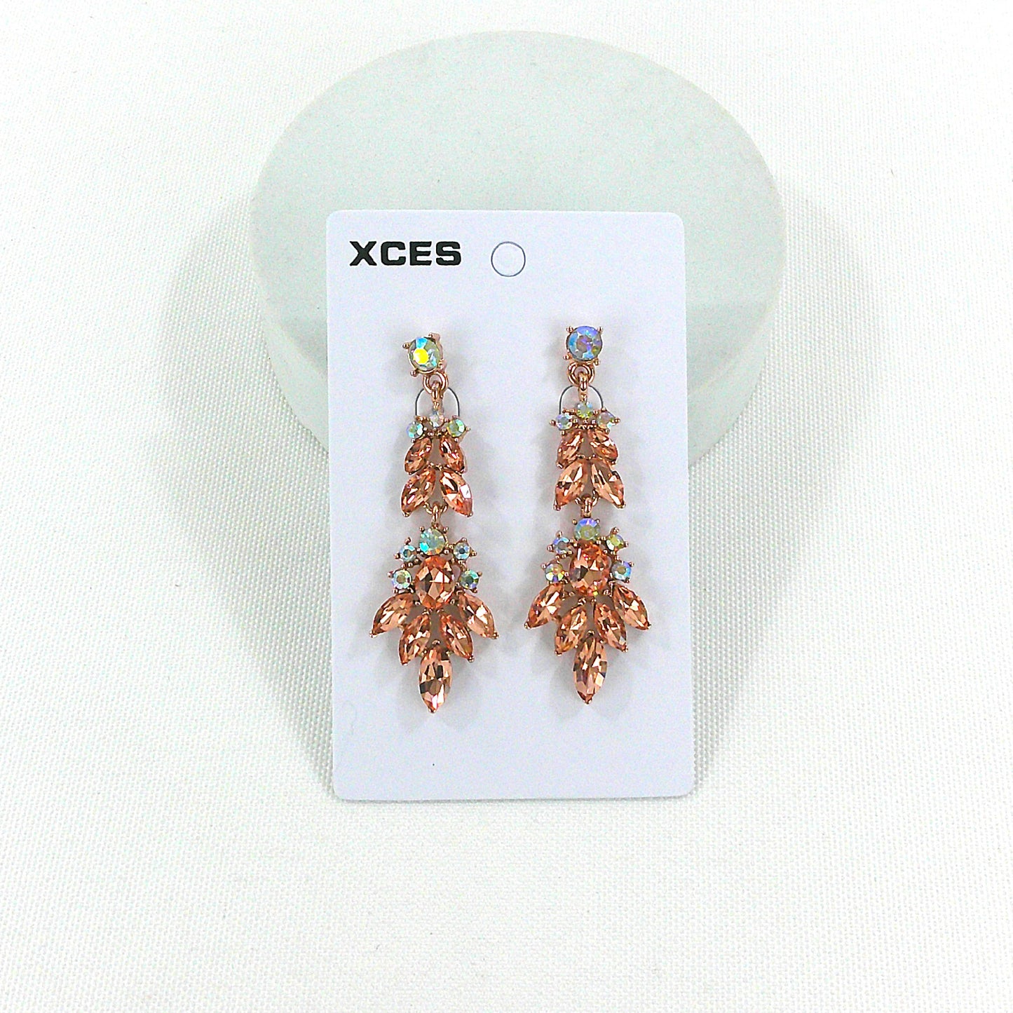 Oval Crystal Drop Bridal Earring JE7308 (1PAIR)