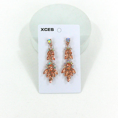 Oval Crystal Drop Bridal Earring JE7308 (1PAIR)