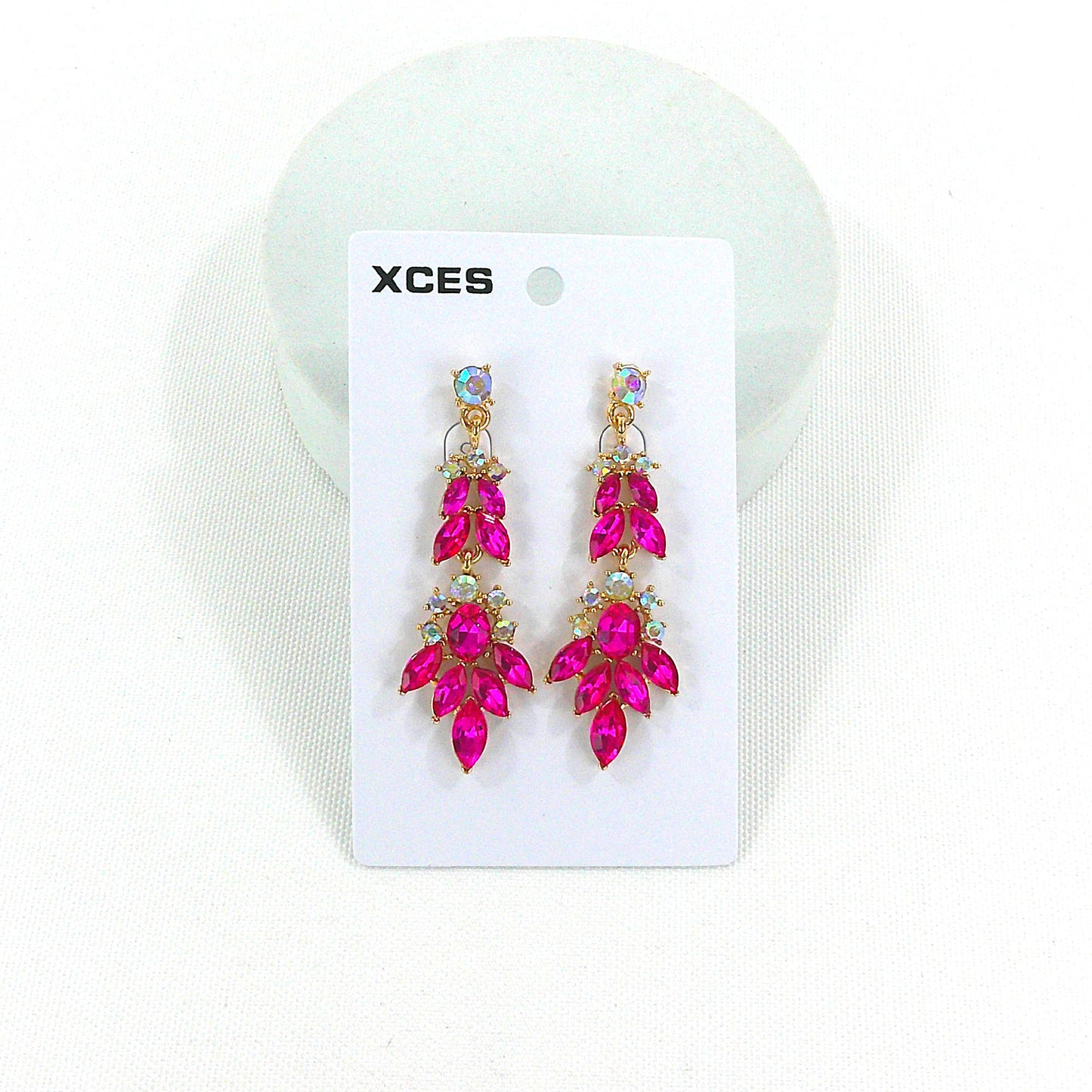 Oval Crystal Drop Bridal Earring JE7308 (1PAIR)