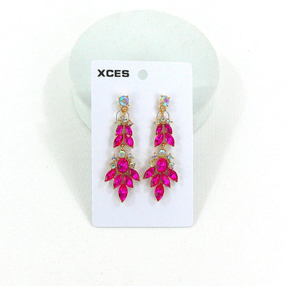 Oval Crystal Drop Bridal Earring JE7308 (1PAIR)