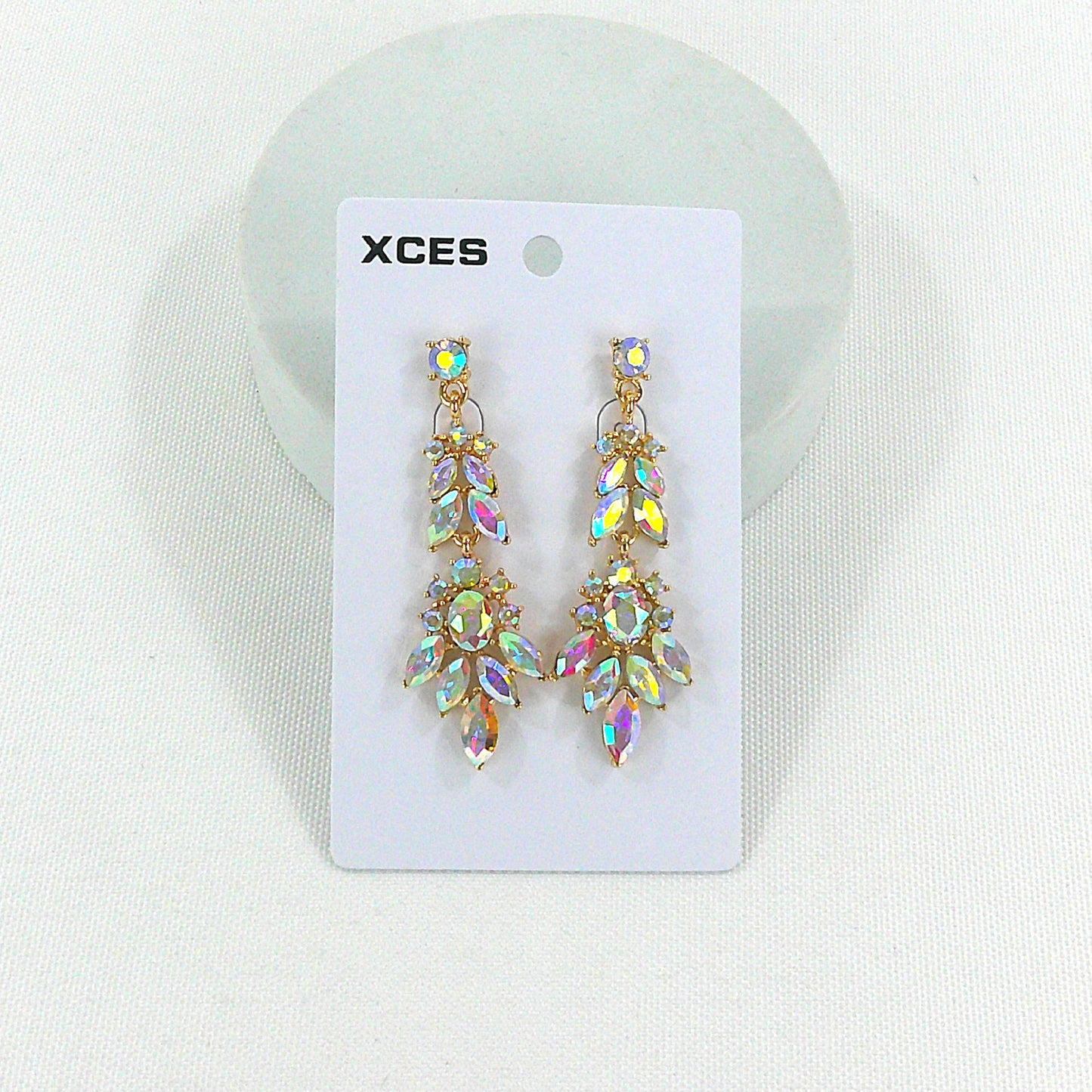Oval Crystal Drop Bridal Earring JE7308 (1PAIR)