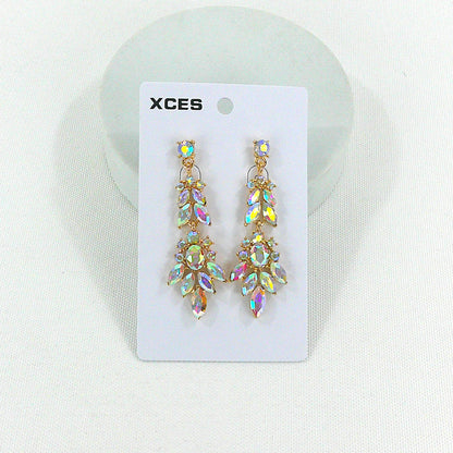 Oval Crystal Drop Bridal Earring JE7308 (1PAIR)
