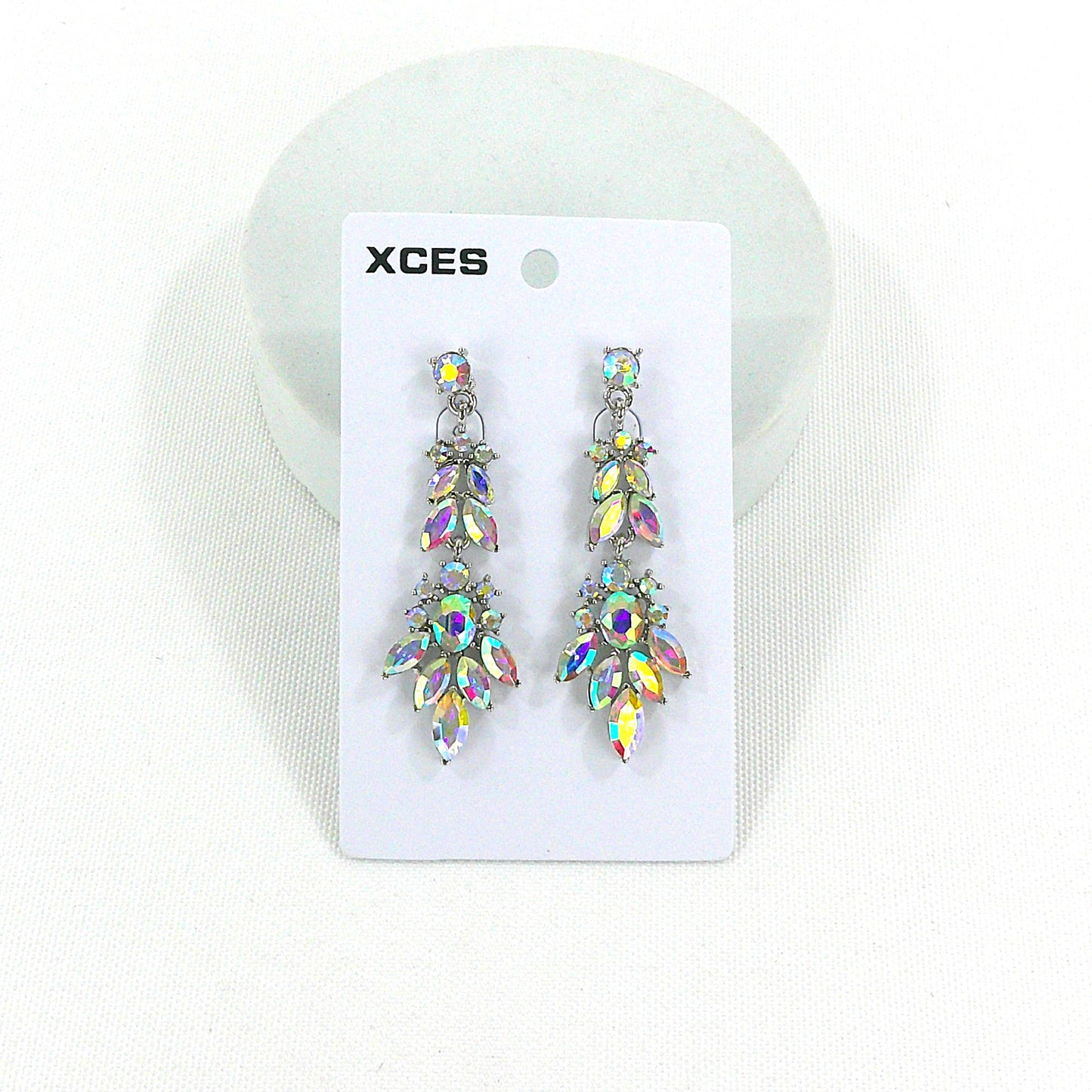 Oval Crystal Drop Bridal Earring JE7308 (1PAIR)