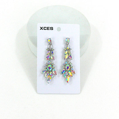 Oval Crystal Drop Bridal Earring JE7308 (1PAIR)