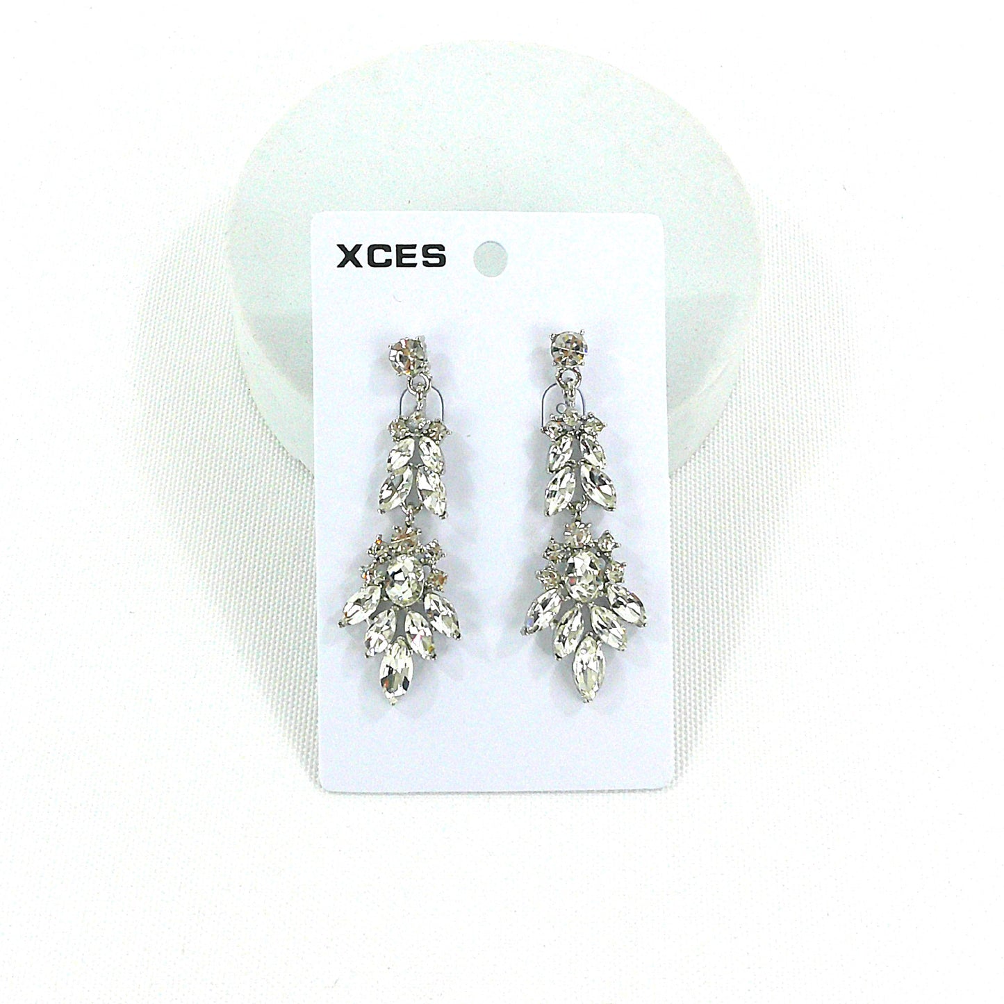 Oval Crystal Drop Bridal Earring JE7308 (1PAIR)