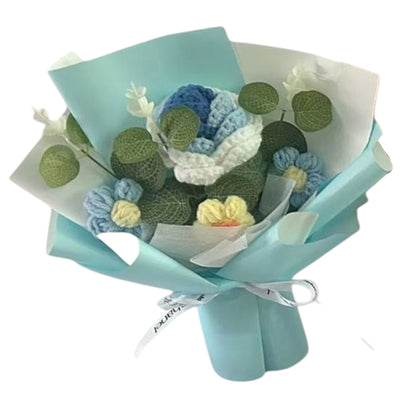 MIX FLOWER CROCHET SHORT STEM BOUQUET JF41115-2 (12PC)