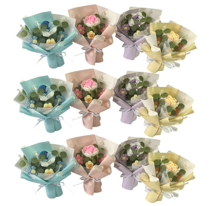 MIX FLOWER CROCHET SHORT STEM BOUQUET JF41115-2 (12PC)
