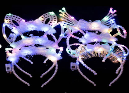 Led Animal Ear Light up Pearl Beads Headband JH5828-4 (12PC)