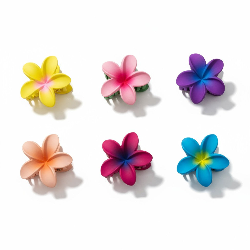 Hawaiian Flower Hair Claw Clip JH5829-22 (12PC)
