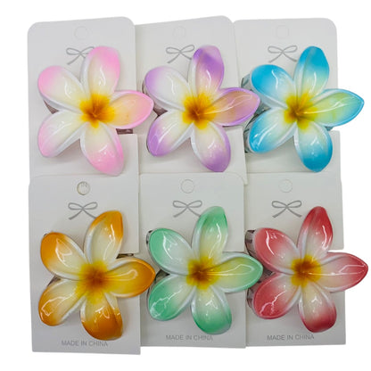 Hawaiian Flower Hair Claw Clip JH5829-41 (12PC)