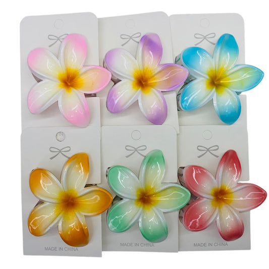 Hawaiian Flower Hair Claw Clip JH5829-41 (12PC)