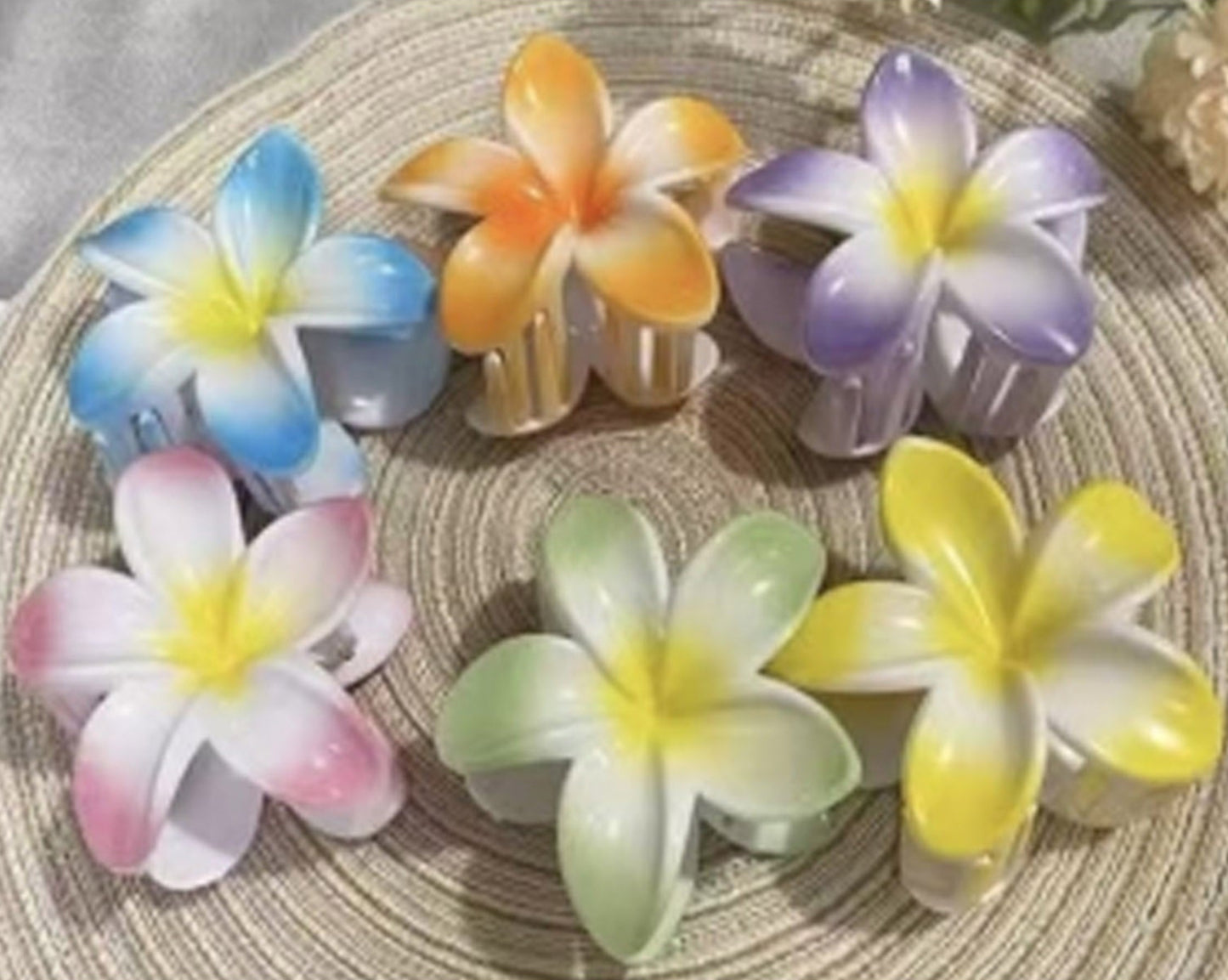 Hawaiian Flower Hair Claw Clip JH5829-41 (12PC)
