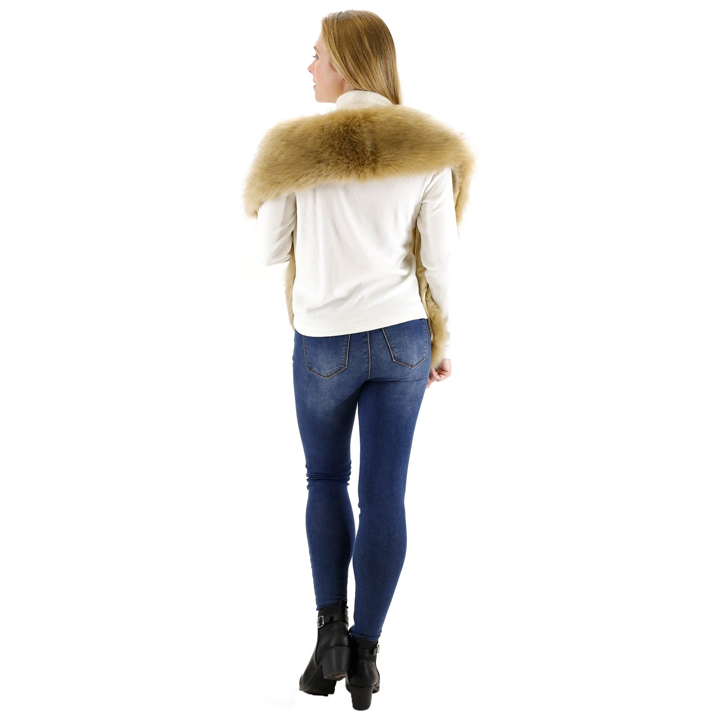 FAUX FUR SHAWL NARROW P7240 (3PC)