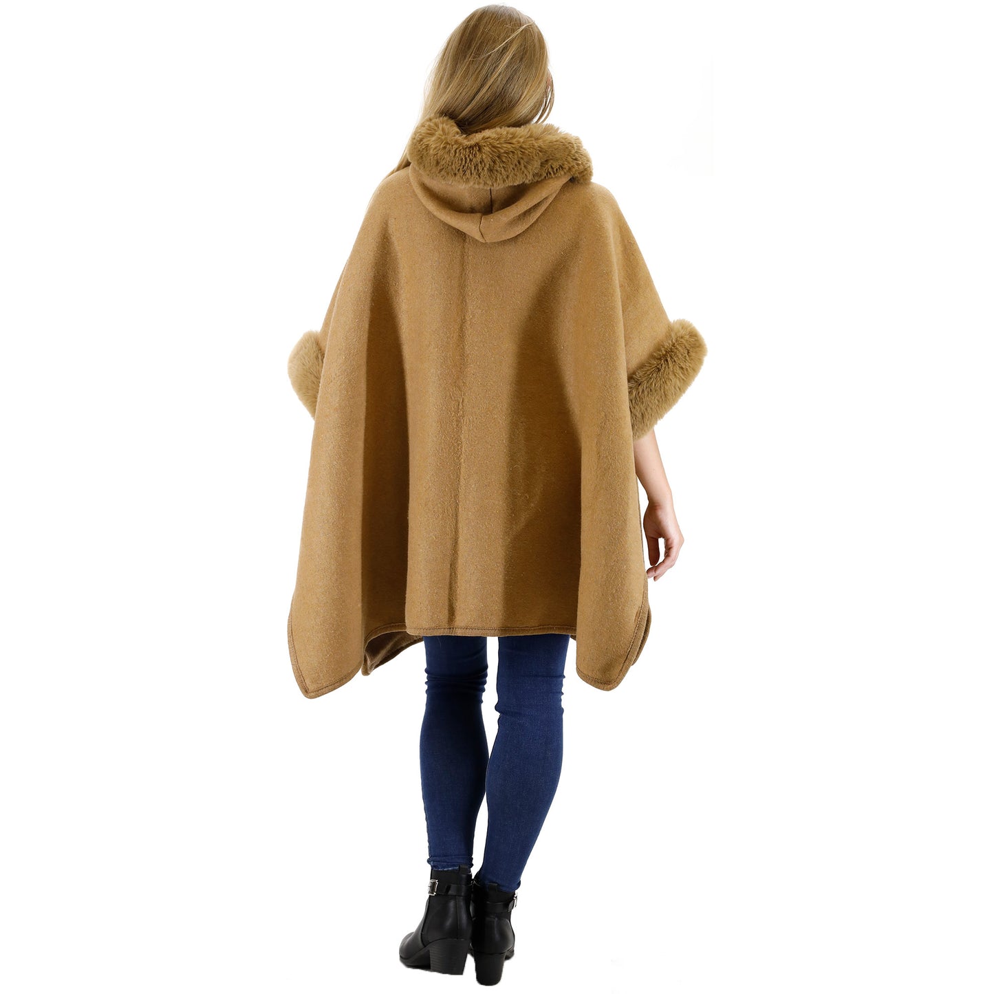 FUR POCKET HOODIE SHAWL P4028 (3PC)