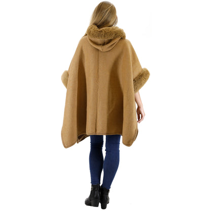 FUR POCKET HOODIE SHAWL P4028 (3PC)