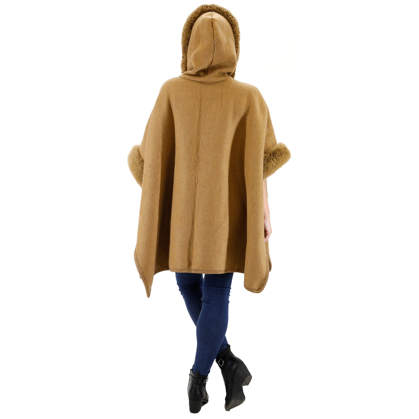 FUR POCKET HOODIE SHAWL P4028 (3PC)
