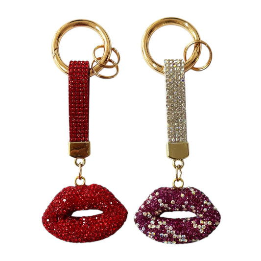 RHINESTONE LIPS KEY CHAIN KC004 (12PC)