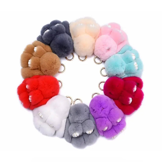 Cut Rabbit Pom Pom Key Chain KC0225-5 (3PC)