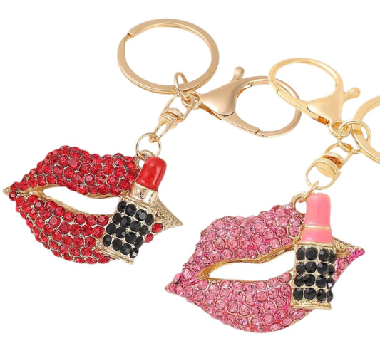 RHINESTONE LIPS KEY CHAIN KC1113-13 (12PC)