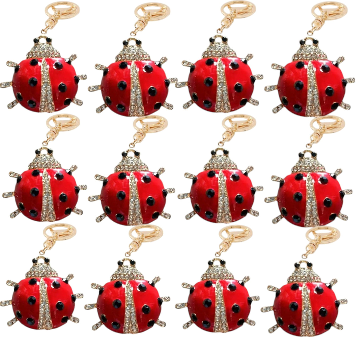 RHINESTONE LADYBUG KEY CHAIN KC1113-21 (12PC)