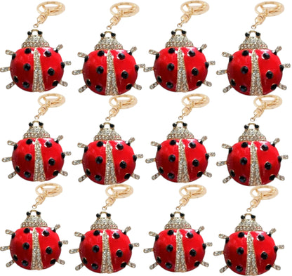 RHINESTONE LADYBUG KEY CHAIN KC1113-21 (12PC)