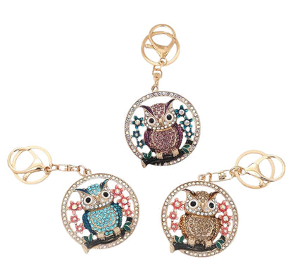 Rhinestone Owl Key Chain  KC1113-22 (12PC)