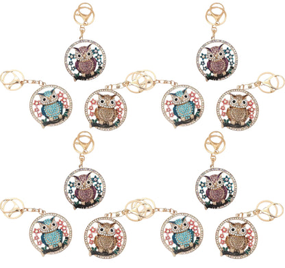 Rhinestone Owl Key Chain  KC1113-22 (12PC)