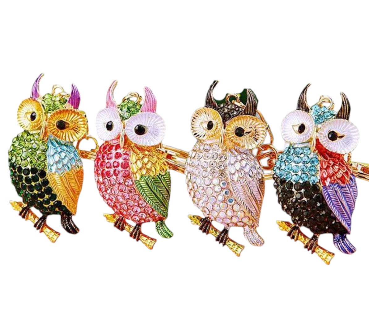 RHINESTONE OWL KEY CHAIN KC1211-5 (12PC)