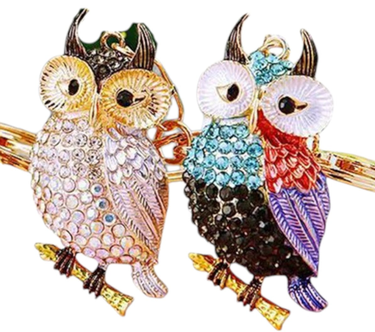 RHINESTONE OWL KEY CHAIN KC1211-5 (12PC)